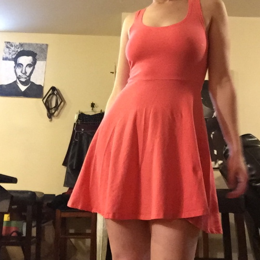 Stretchy athletic style Hot pink coral dress